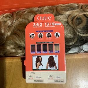 NIB, Outre human hair blend lace front wig, Velora, DR4/golden honey blonde